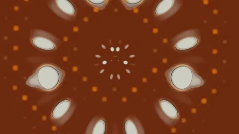 Warm brown radial petal pattern with cream organic shapes Stock Footage 342889762