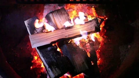 Warm Camp Fire Stock Footage 79419648