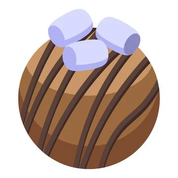 Warm candy ball icon isometric vector. Gourmet milk cake Stock Illustration