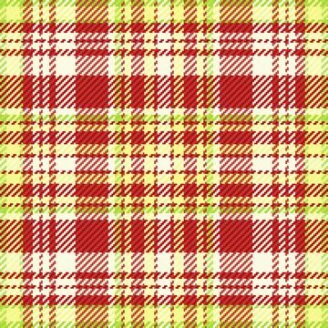 Warm, checkered pattern featuring red, yellow and green hues. Seamless, tex.. Stock Illustration