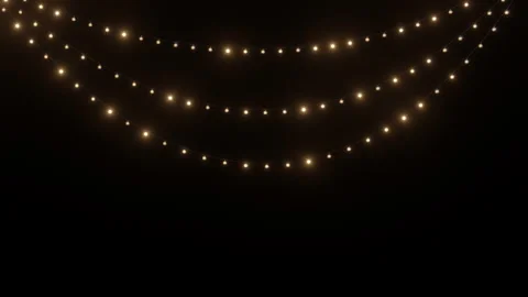 Warm Christmas String Lights Garland Twinkling Loop Motion Footage Stock Footage 347180852