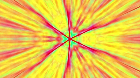 Warm Chromatic Tri Rays Psychedelic Kaleidoscope Motion Background Loop Stock Footage 70642040