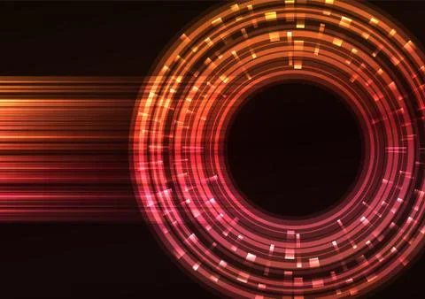 Warm circle digital abstract sheet background Stock Illustration
