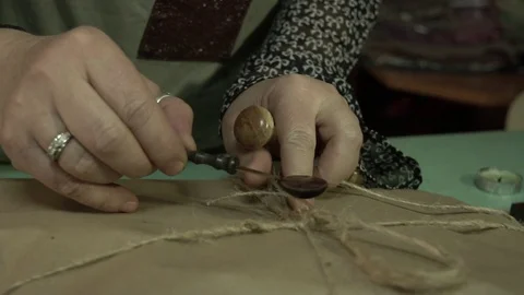 Warm cliche printing on the package Video stock 123005827