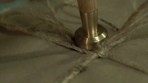 Warm cliche printing on the package Stock Footage 123005876