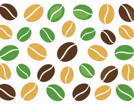 A warm coffee bean pattern arranged in neat rows with brown and cream tones.. Illustrazione stock