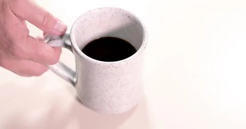 Warm Coffee Mug placed in center of frame Stock Footage 313219653