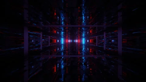 Warm cold light in dim channel 4k uhd 3d rendering vj loop Stock Footage 160530603