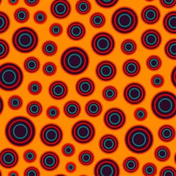 Warm color circle seamless pattern Illustrazione stock