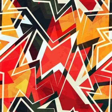 Warm color geometric seamless pattern Stock Illustration
