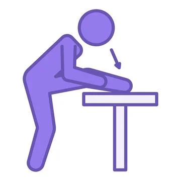 Warm Up Color Icon. Vector Illustration. Man Doing Warm-up Exercises Before.. Stock Illustration