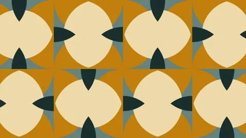In a warm color palette, a seamless loop motion graphic animation is created Video stock 156358582