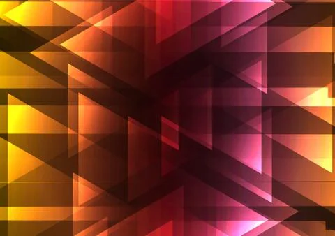 Warm color triangle and square bar abstract background Stock Illustration