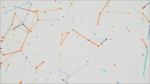 Warm Colored Bright Plexus Galaxy System Lines And Dotes Video stock 100203827