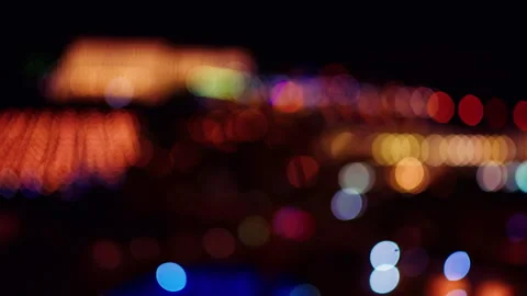 Warm Colorful Bokeh Rays On Dark Background Night City Lights Stock Footage 327620408