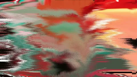 Warm colors pixels interferences, distorted screen, no signal, loop, WITH SOUND Stock Footage 118665927