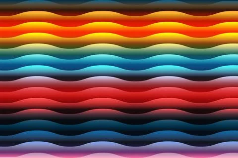 Warm to Cool Wave Gradient. Horizontal Abstract Multicolor Pattern 스톡 일러스트