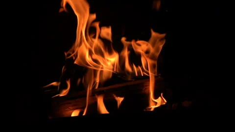 Warm cozy burning fire in the fireplace. Stock Footage 99840890