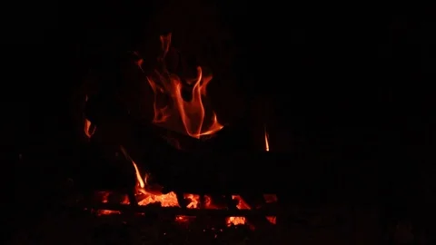Warm cozy burning fire in a fireplace. Stock-Footage 123803802