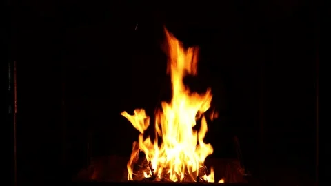 Warm cozy fire in a Fireplace. Stock Footage 134494459