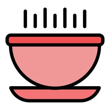 Warm cream soup icon vector flat Illustrazione stock