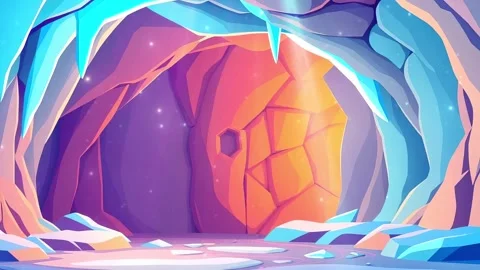 Warm Crystal Blue Cave : Animated Interior Scene Stock Footage 308847312