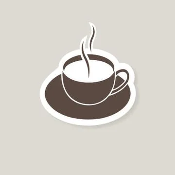 Warm cup of coffee on brown background Illustrazione stock