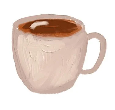 Warm cup of coffee resting on a cozy table during a peaceful morning at home Stock Illustration