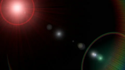 Warm defocused light pulses and glows. Dark studio. Real lens flare and light Stock Footage 112724409