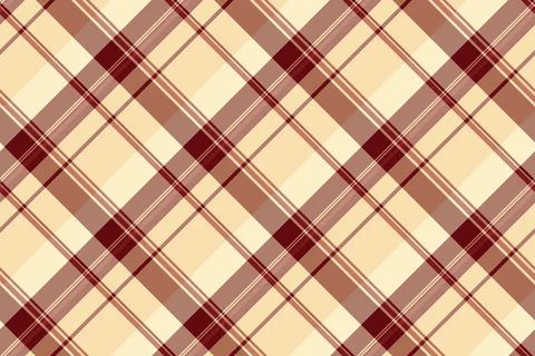 Warm diagonal plaid pattern in beige, brown, and burgundy tones. Classic, ver Stock Illustration