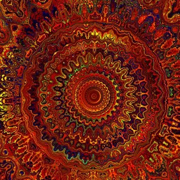 Warm Digital Mandala Stock Illustration