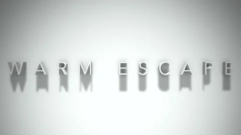 Warm escape 3D title animation with shadows on a white background Stock Footage 297661759