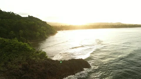 Warm Evening Light on Ocean and Sand-16 Stock-Footage 322520275