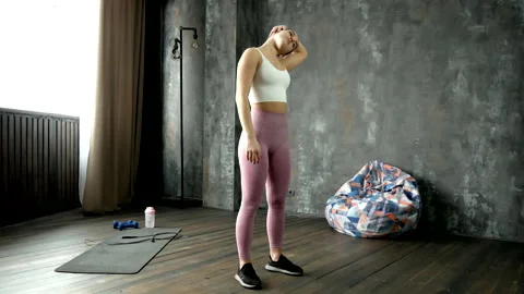 Warm-up before exercises Stock Footage 202892558