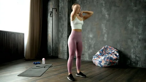 Warm-up before exercises Stock Footage 204839782