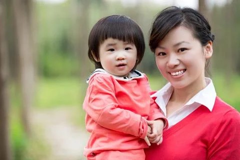 Warm Family affection Adult Women Childhood Relax. Family Asians Portrait Stock Photos