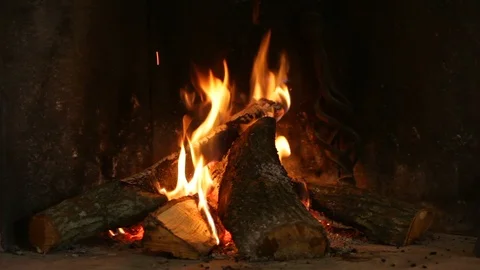 A warm fire in a chimney. Stock Footage 125488308