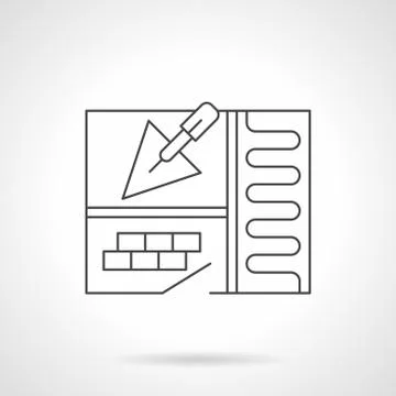Warm floor installing flat line vector icon Ilustración de archivo