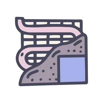 Warm floor layers color vector doodle simple icon Ilustración de archivo