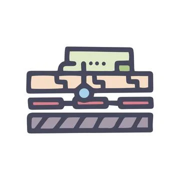 Warm floor sensor color vector doodle simple icon Ilustración de archivo