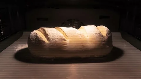 Warm fresh bread at the bakery. Bakery and homemade bread making. Stock Footage 167245453