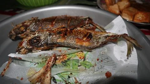 Warm fried fish Foto stock
