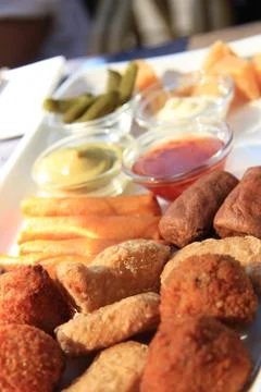 Warm fried snacks Foto stock