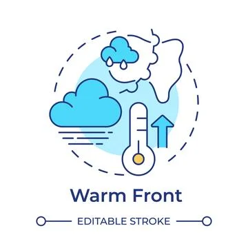 Warm front multi color concept icon Stock-Illustration