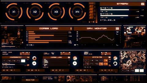 Warm futuristic interface/Digital screen Stock-Footage 81561896