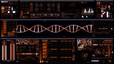 Warm futuristic interface/Digital screen Stock Footage 81588967