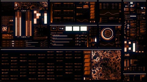 Warm futuristic interface/Digital screen Stock Footage 81662740