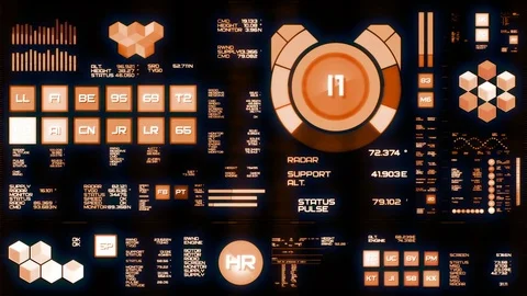 Warm futuristic interface/Digital screen Stock Footage 82119448