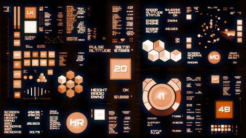 Warm futuristic interface/Digital screen Stock Footage 82120349
