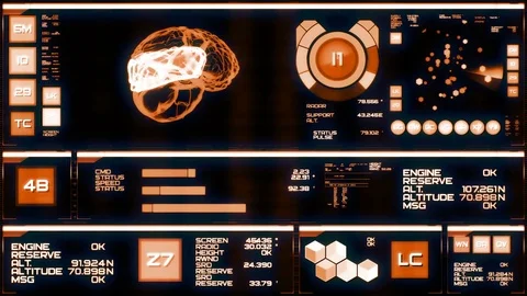 Warm futuristic interface/Digital screen Stock Footage 82210491